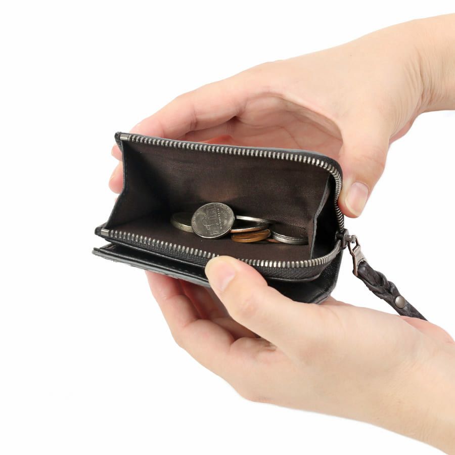 DOUBLES L字ファスナー二つ折り財布 マットパイソン革×イタリアン牛革 KSK-7051