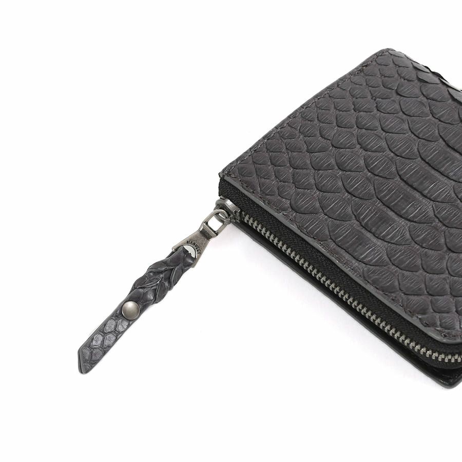 DOUBLES L字ファスナー二つ折り財布 マットパイソン革×イタリアン牛革 KSK-7051