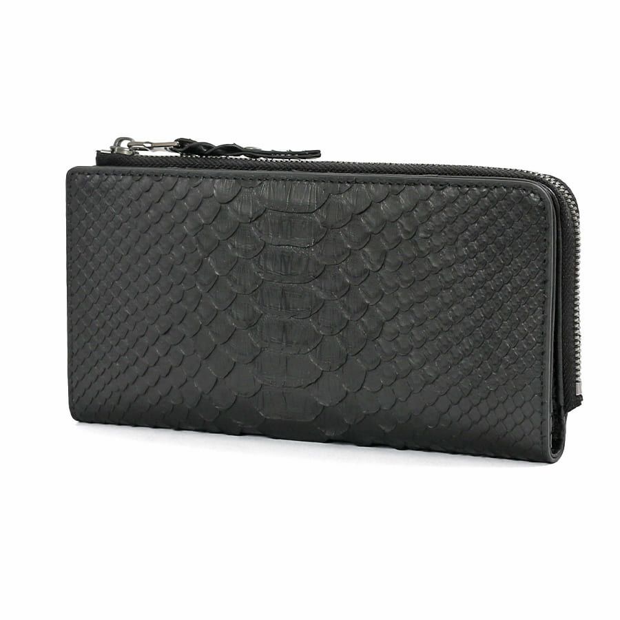 DOUBLES L字ファスナー長財布 マットパイソン革×イタリアン牛革 KSK-7053