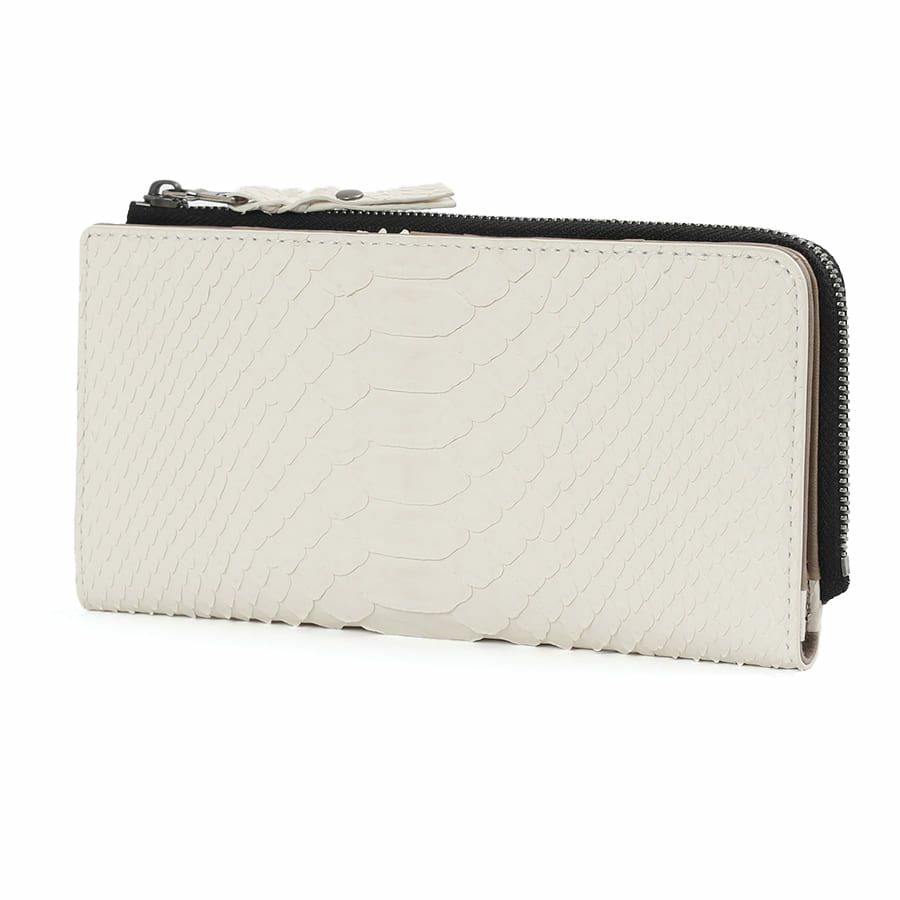 DOUBLES L字ファスナー長財布 マットパイソン革×イタリアン牛革 KSK-7053