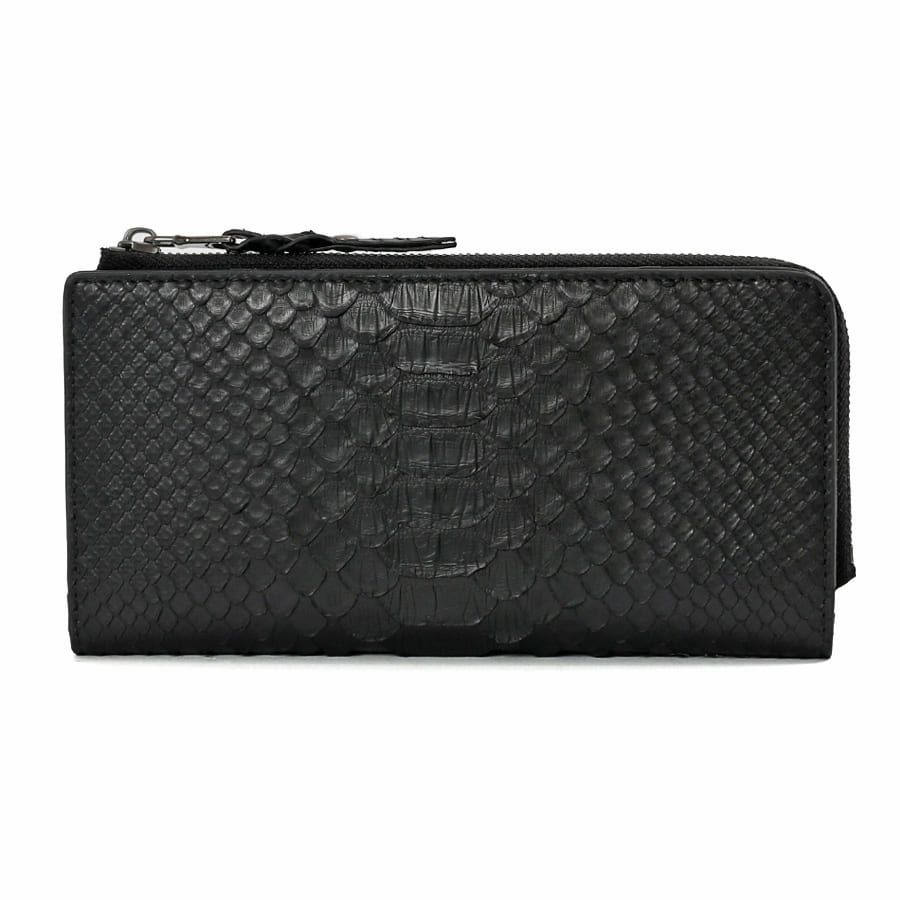 DOUBLES L字ファスナー長財布 マットパイソン革×イタリアン牛革 KSK-7053