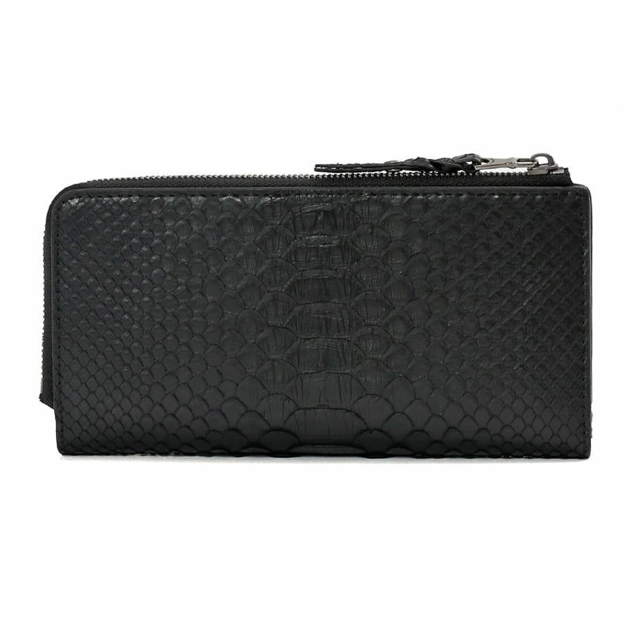 DOUBLES L字ファスナー長財布 マットパイソン革×イタリアン牛革 KSK-7053