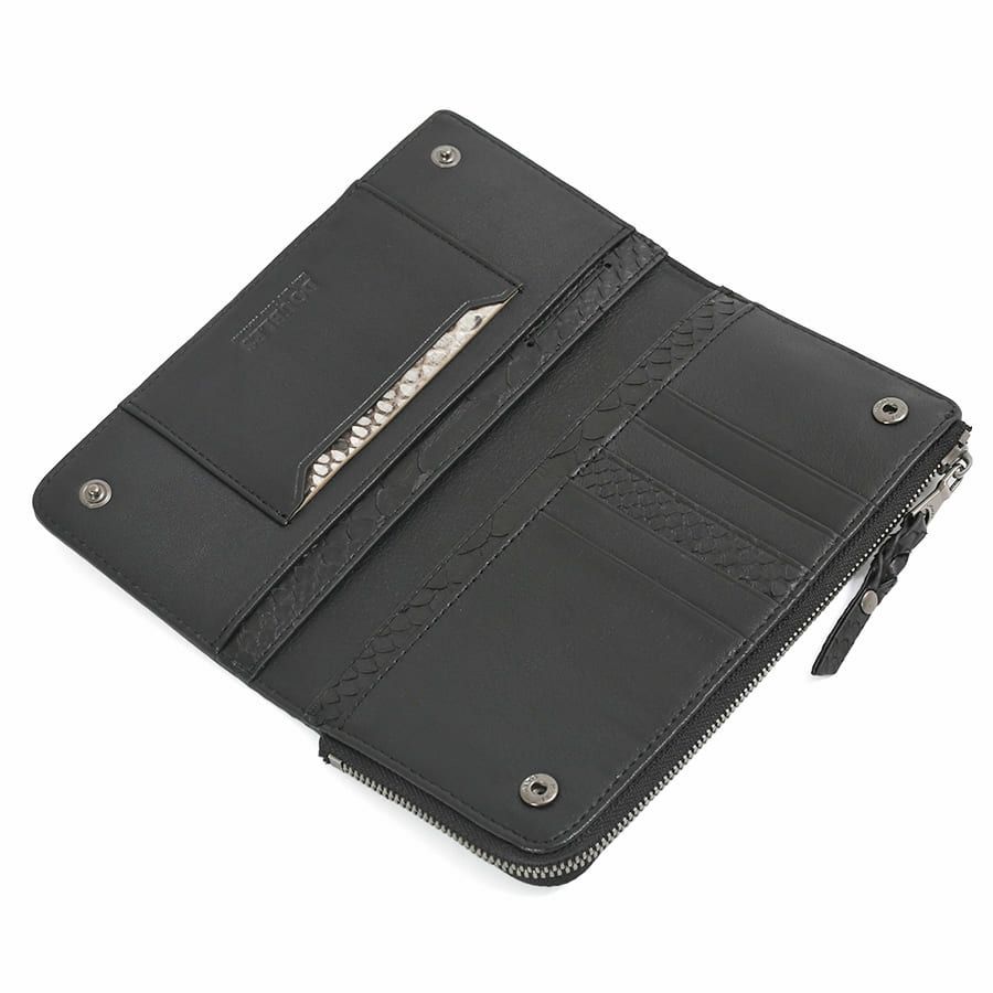 DOUBLES L字ファスナー長財布 マットパイソン革×イタリアン牛革 KSK-7053