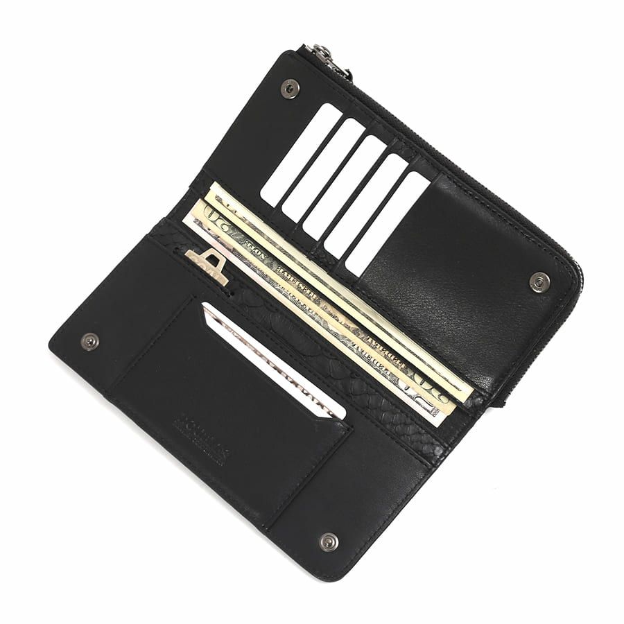 DOUBLES L字ファスナー長財布 マットパイソン革×イタリアン牛革 KSK-7053