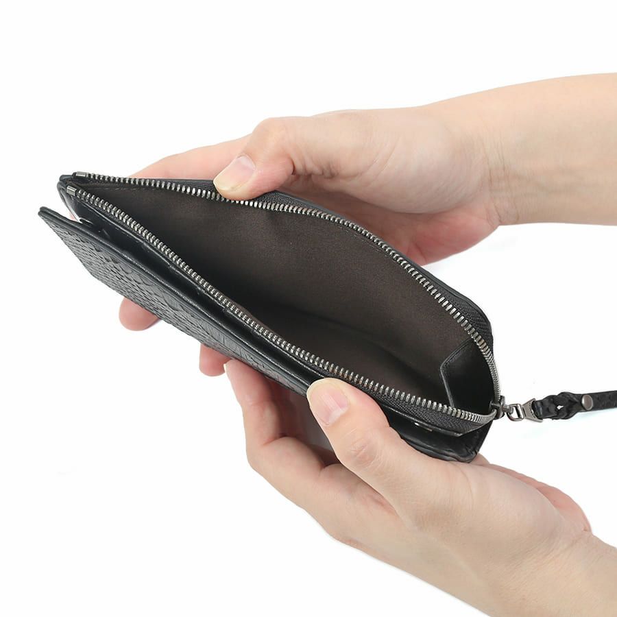 DOUBLES L字ファスナー長財布 マットパイソン革×イタリアン牛革 KSK-7053