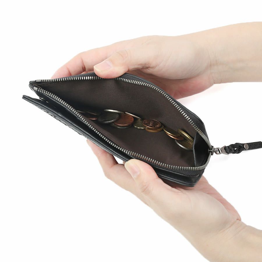 DOUBLES L字ファスナー長財布 マットパイソン革×イタリアン牛革 KSK-7053