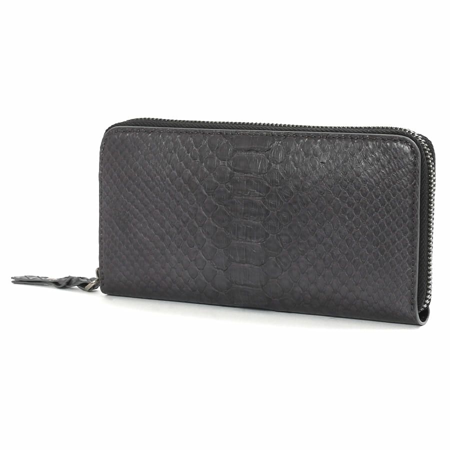 DOUBLES ラウンド長財布 マットパイソン革×イタリアン牛革 KSK-7054