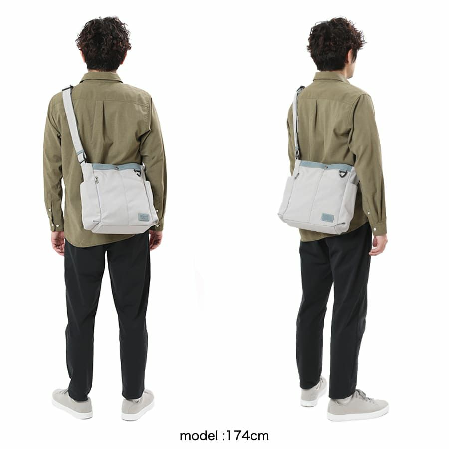 MOUSTACHE ショルダーバッグ ナイロン×ベロア調合皮 JVJ-4110