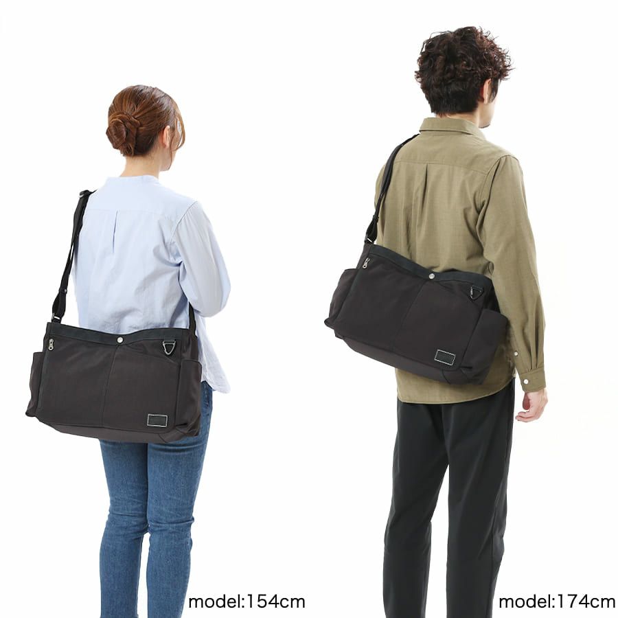 MOUSTACHE ショルダーバッグ ナイロン×ベロア調合皮 JVJ-4111