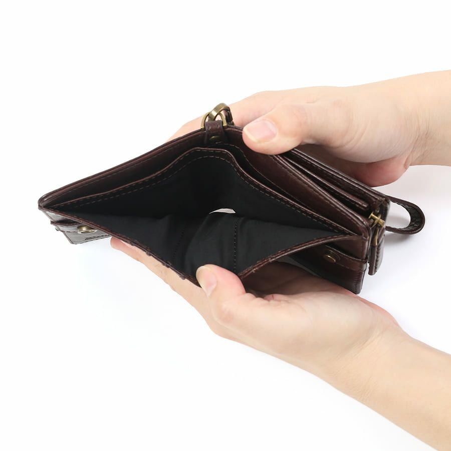 DOUBLES 二つ折り財布 牛革(アイロン加工) KLE-7700