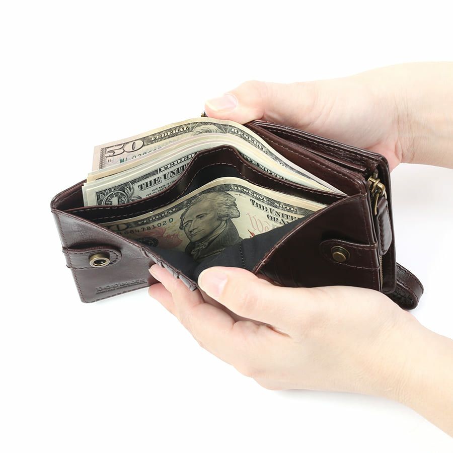 DOUBLES 二つ折り財布 牛革(アイロン加工) KLE-7700