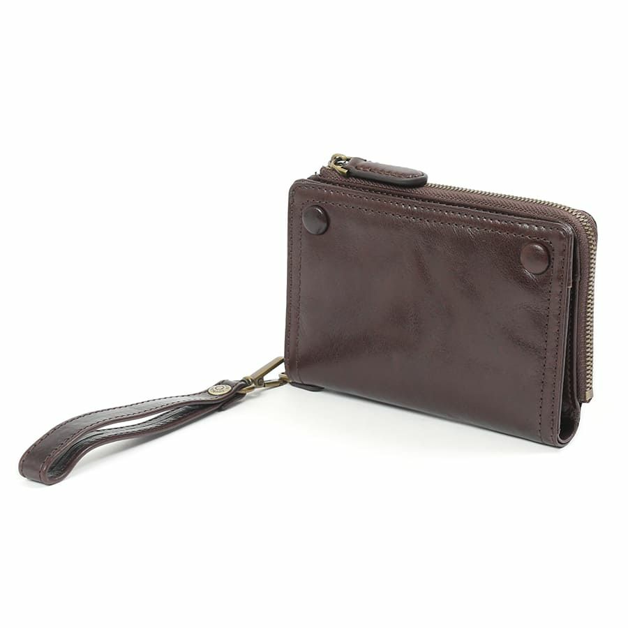 DOUBLES 二つ折りミドル財布 牛革(アイロン加工) KLE-7701