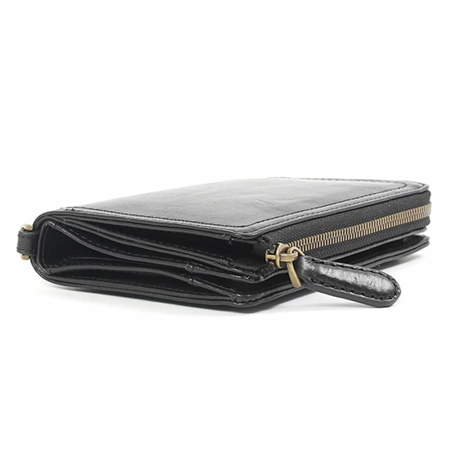 DOUBLES 二つ折りミドル財布 牛革(アイロン加工) KLE-7701