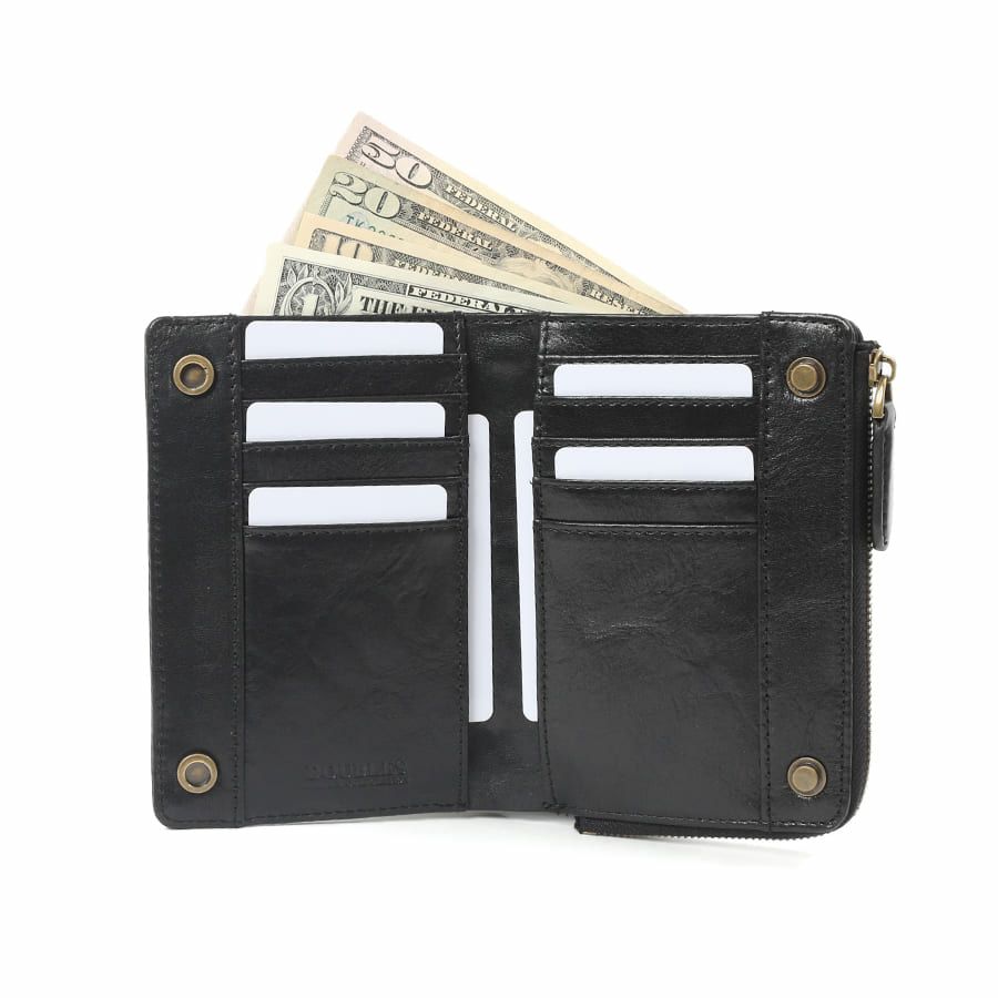 DOUBLES 二つ折りミドル財布 牛革(アイロン加工) KLE-7701