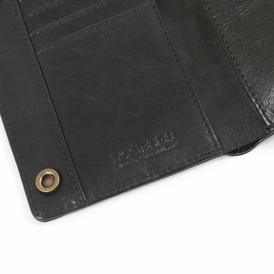 DOUBLES 二つ折りミドル財布 牛革(アイロン加工) KLE-7701