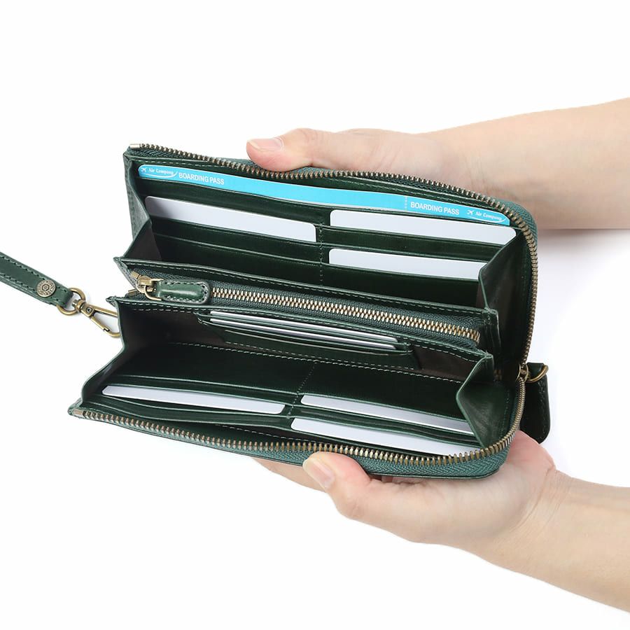 DOUBLES L字ファスナー長財布 牛革(アイロン加工) KLE-7702