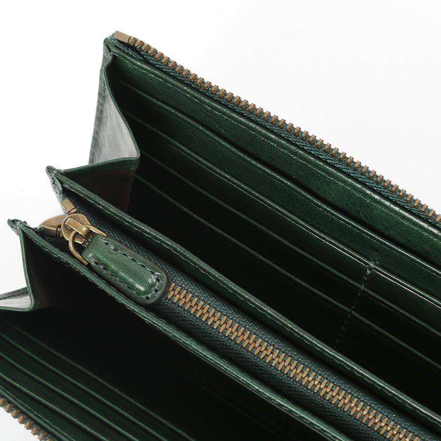 DOUBLES L字ファスナー長財布 牛革(アイロン加工) KLE-7702