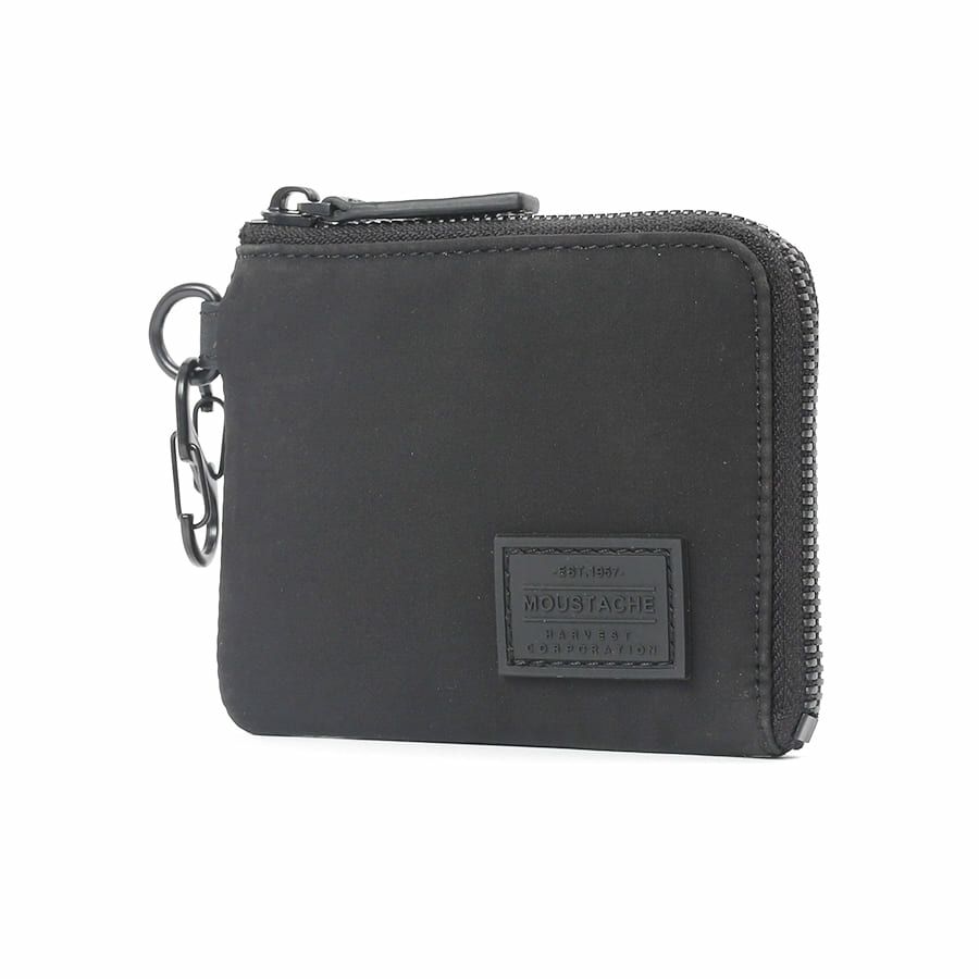 MOUSTACHE カラビナ付きミニ財布 撥水ポリエステル×牛革 KXX-4421