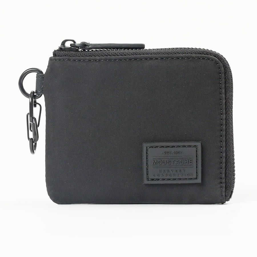 MOUSTACHE カラビナ付きミニ財布 撥水ポリエステル×牛革 KXX-4421