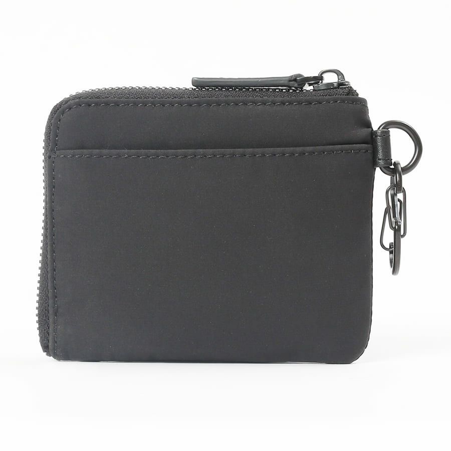 MOUSTACHE カラビナ付きミニ財布 撥水ポリエステル×牛革 KXX-4421