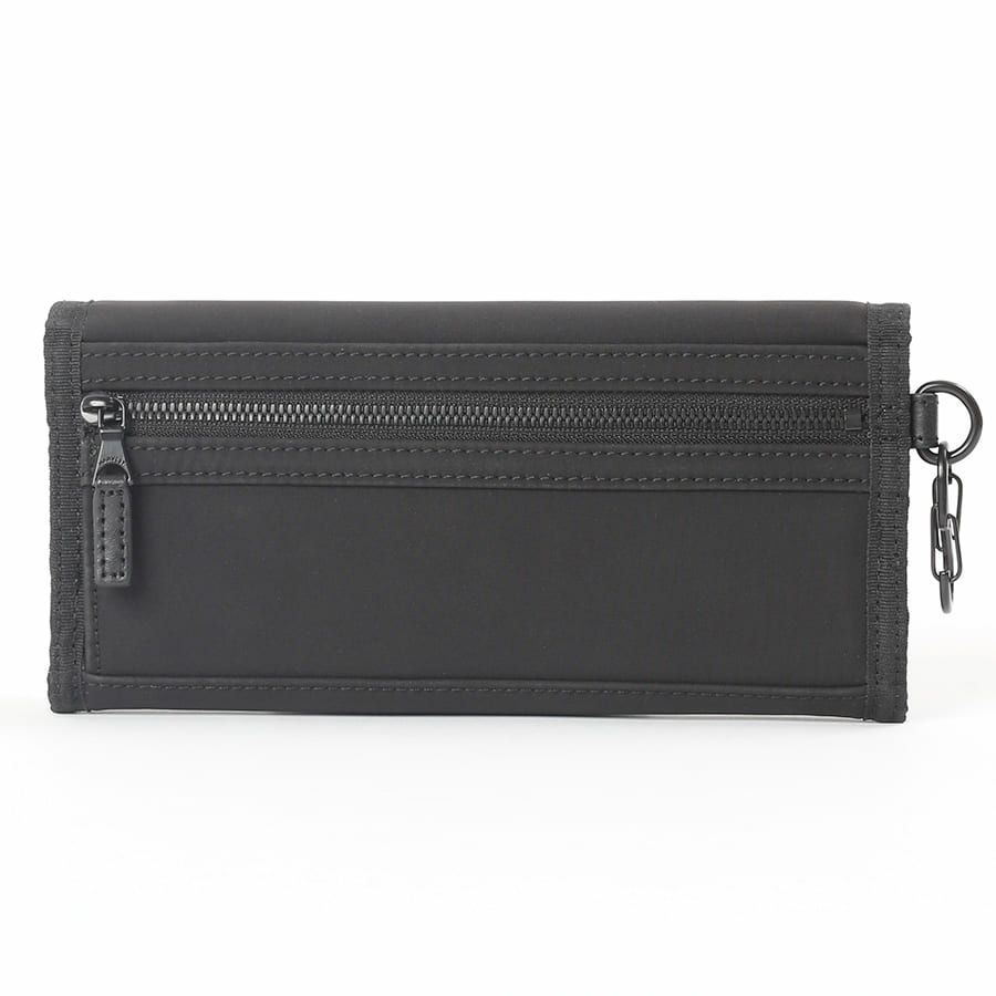 MOUSTACHE カラビナ付き長財布 撥水ポリエステル×牛革 KXX-4424