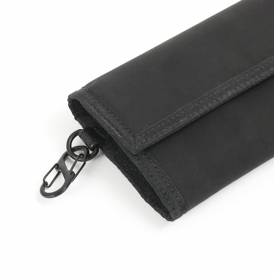 MOUSTACHE カラビナ付き長財布 撥水ポリエステル×牛革 KXX-4424