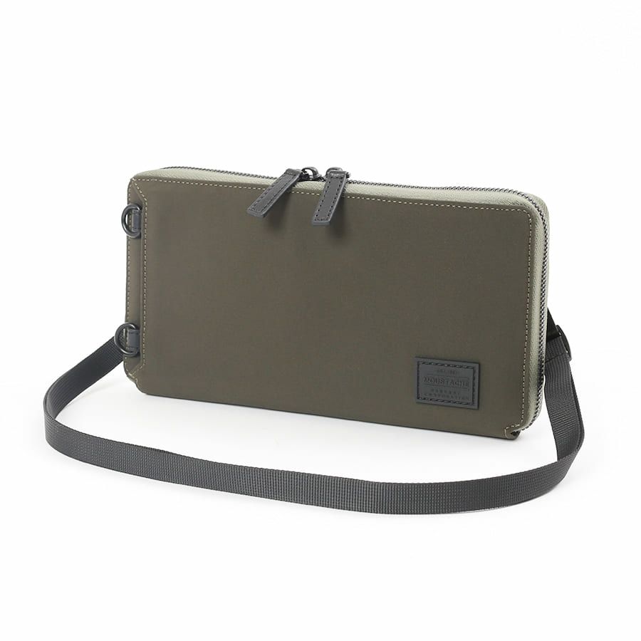 MOUSTACHE ショルダー付きマルチケース 撥水ポリエステル×牛革 KXX-4425