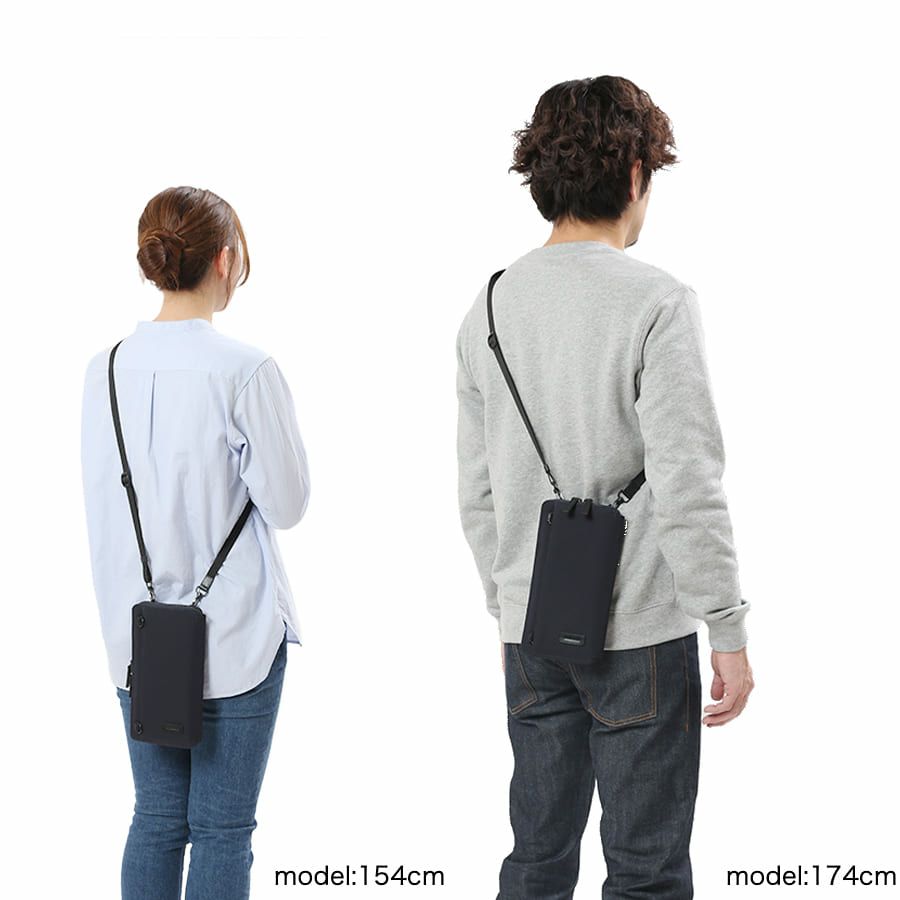 MOUSTACHE ショルダー付きマルチケース 撥水ポリエステル×牛革 KXX-4425