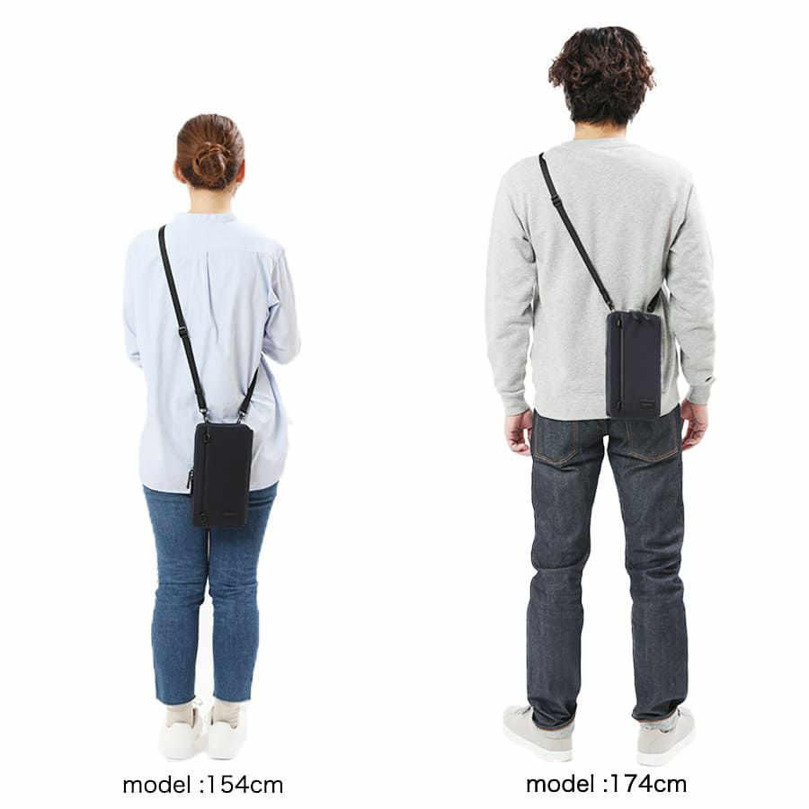 MOUSTACHE ショルダー付きマルチケース 撥水ポリエステル×牛革 KXX-4425