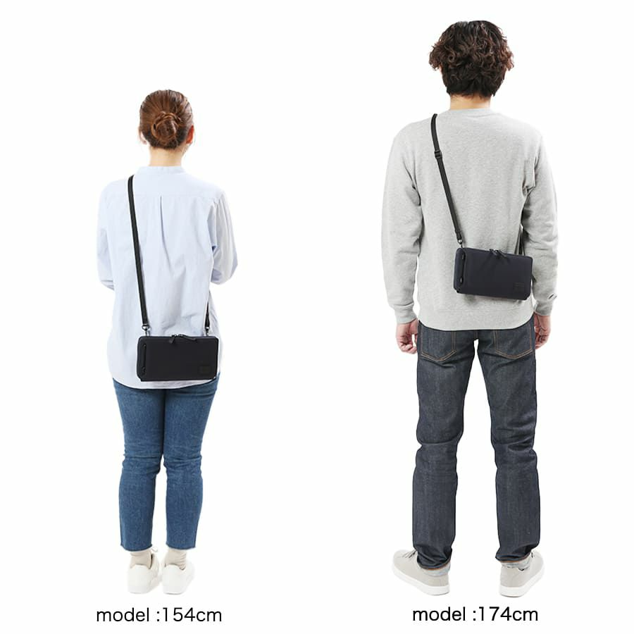 MOUSTACHE ショルダー付きマルチケース 撥水ポリエステル×牛革 KXX-4425