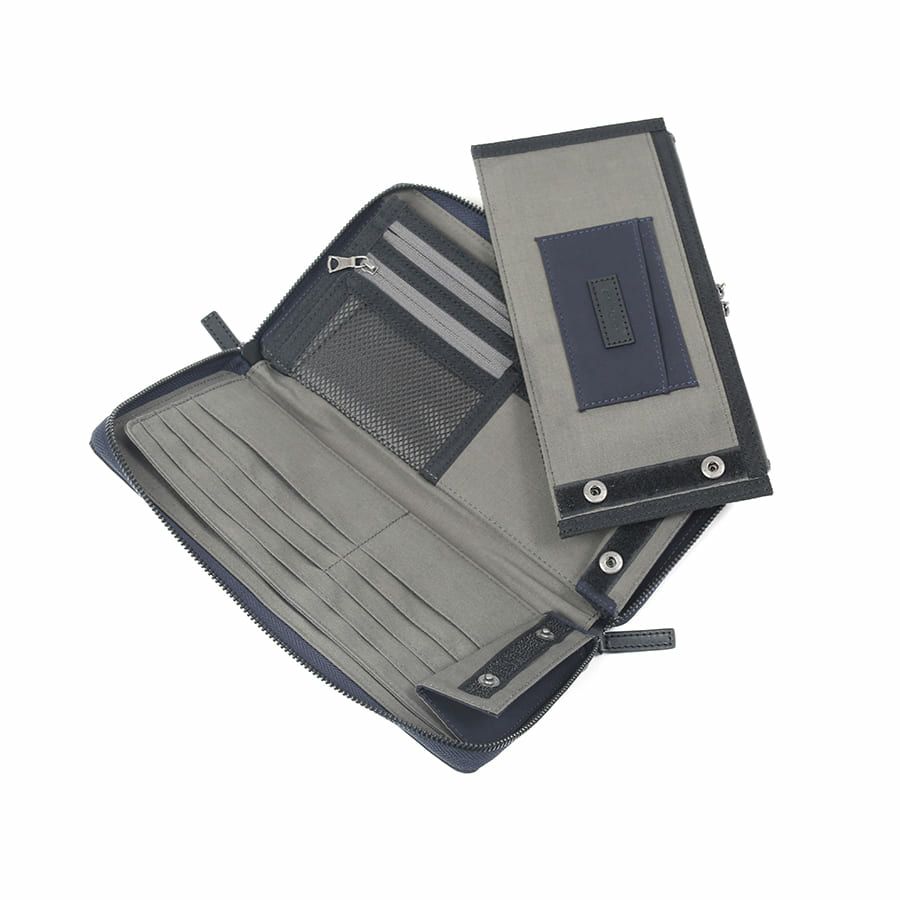 MOUSTACHE ショルダー付きマルチケース 撥水ポリエステル×牛革 KXX-4425