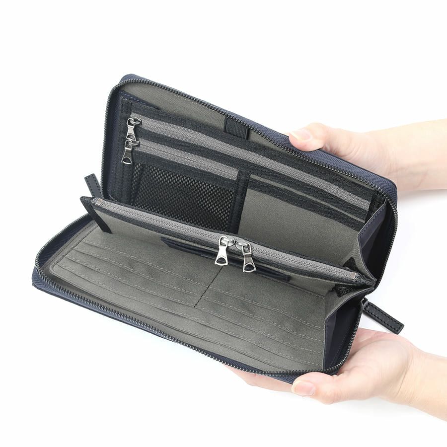 MOUSTACHE ショルダー付きマルチケース 撥水ポリエステル×牛革 KXX-4425