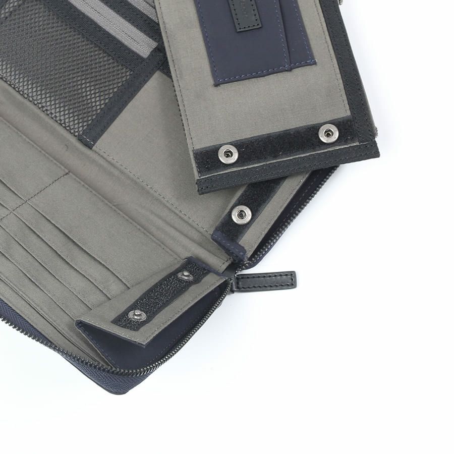 MOUSTACHE ショルダー付きマルチケース 撥水ポリエステル×牛革 KXX-4425