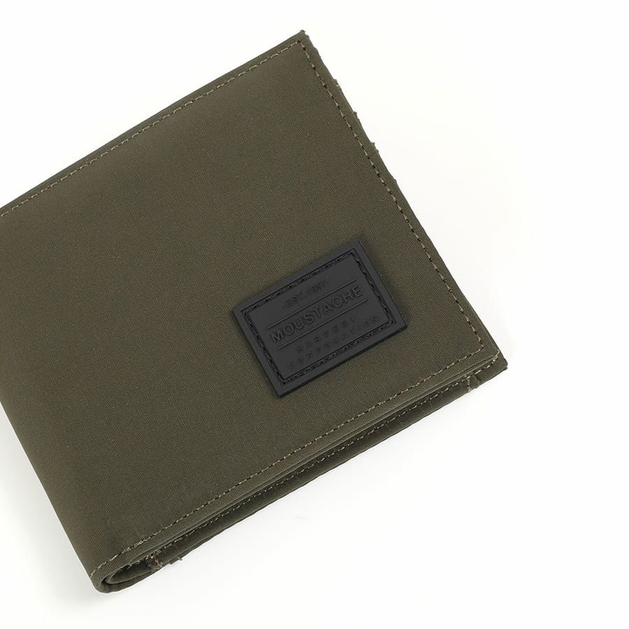 MOUSTACHE 二つ折り財布 撥水ポリエステル×牛革 KXX-4426