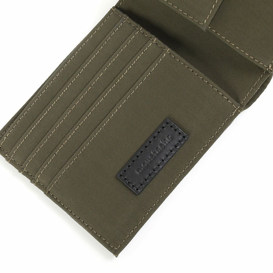 MOUSTACHE 二つ折り財布 撥水ポリエステル×牛革 KXX-4426