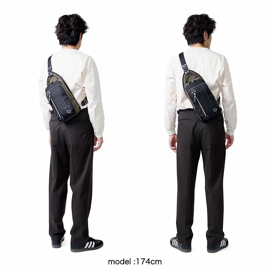 MOUSTACHE ボディバッグ ポリエステル×合皮 JJL-0320