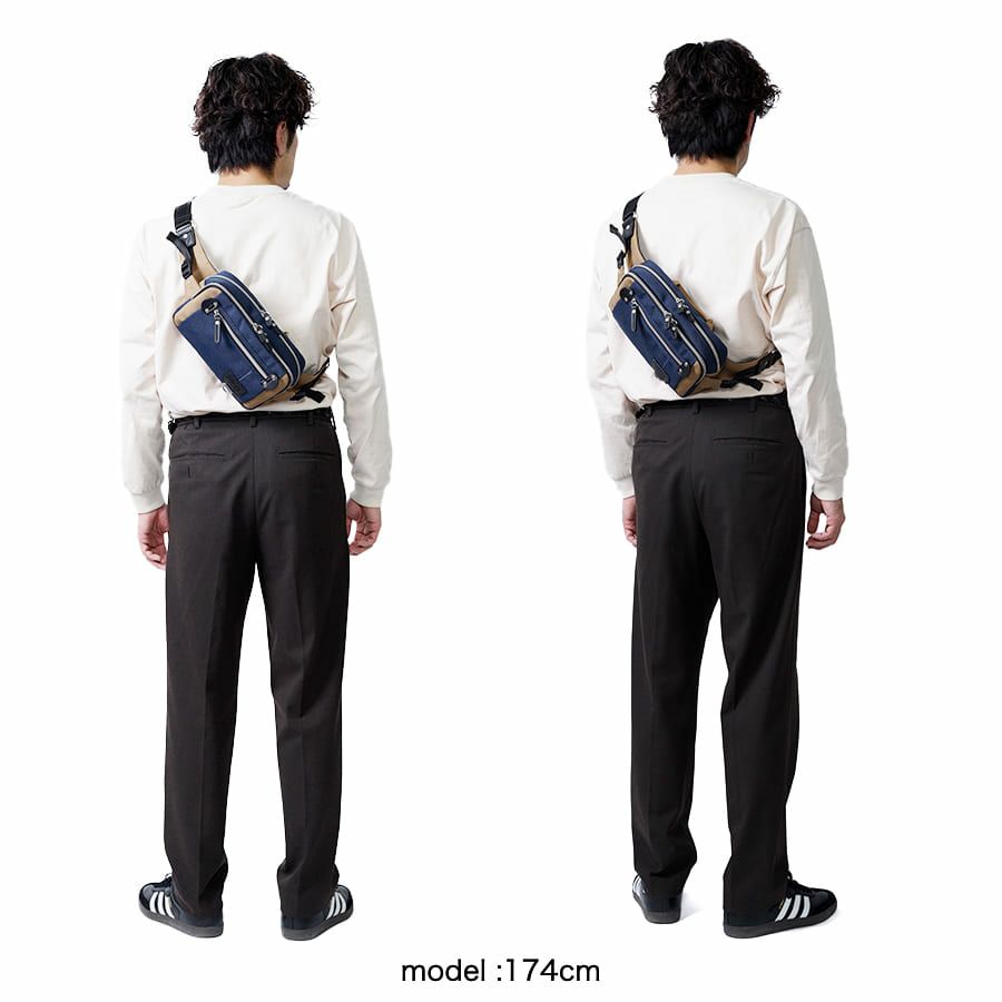 MOUSTACHE ウエストバッグ ポリエステル×合皮 JJL-0321