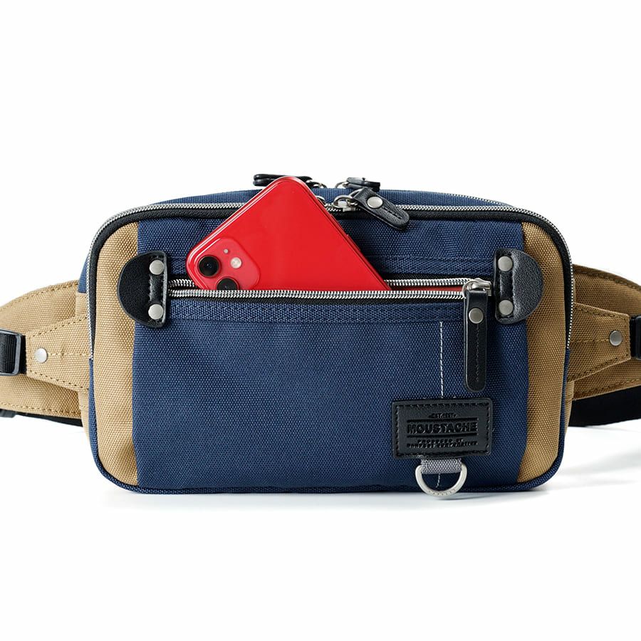 MOUSTACHE ウエストバッグ ポリエステル×合皮 JJL-0321