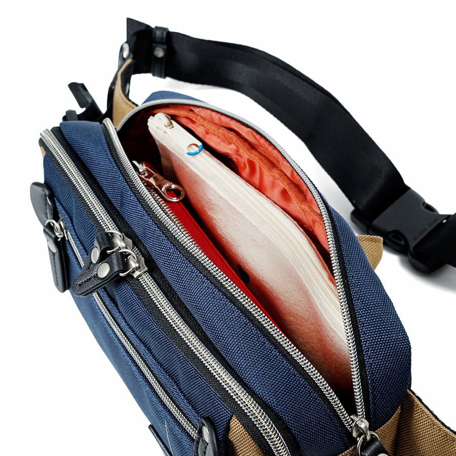 MOUSTACHE ウエストバッグ ポリエステル×合皮 JJL-0321