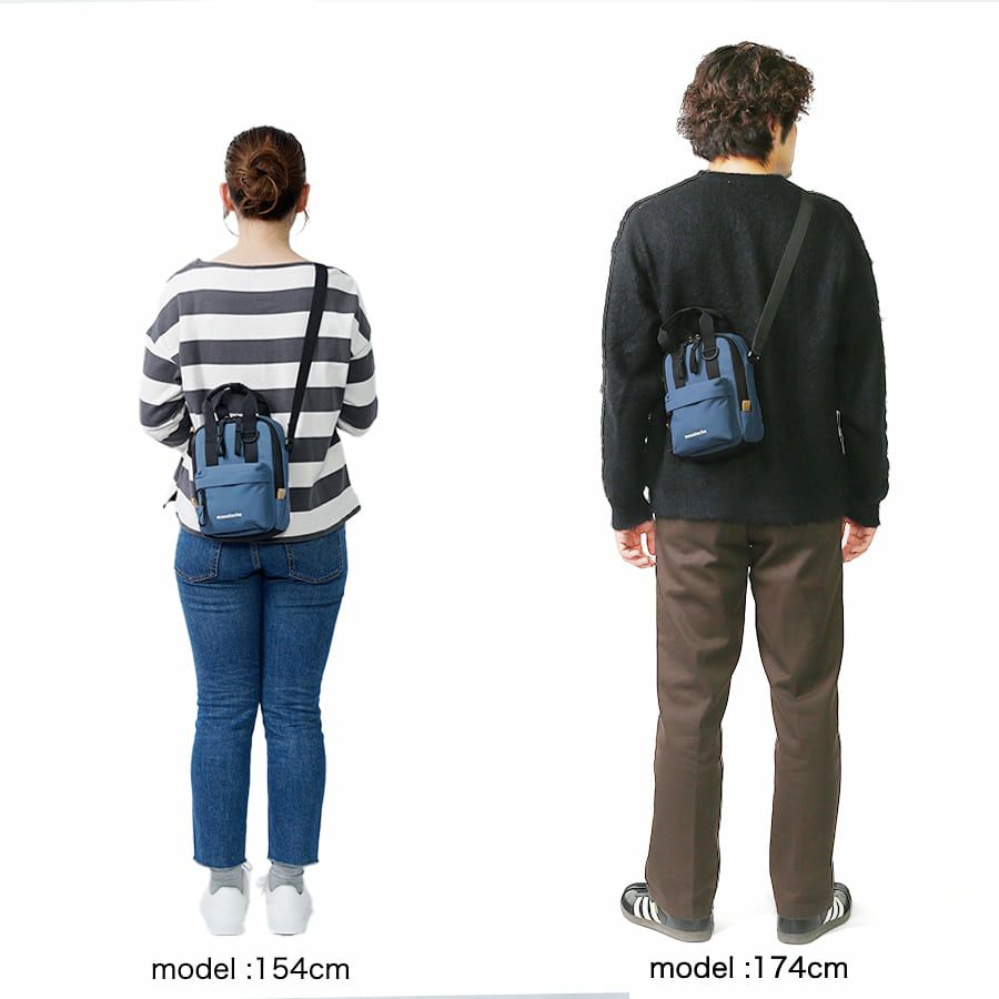 MOUSTACHE ミニショルダーバッグ シワ加工ナイロン MEG-4432