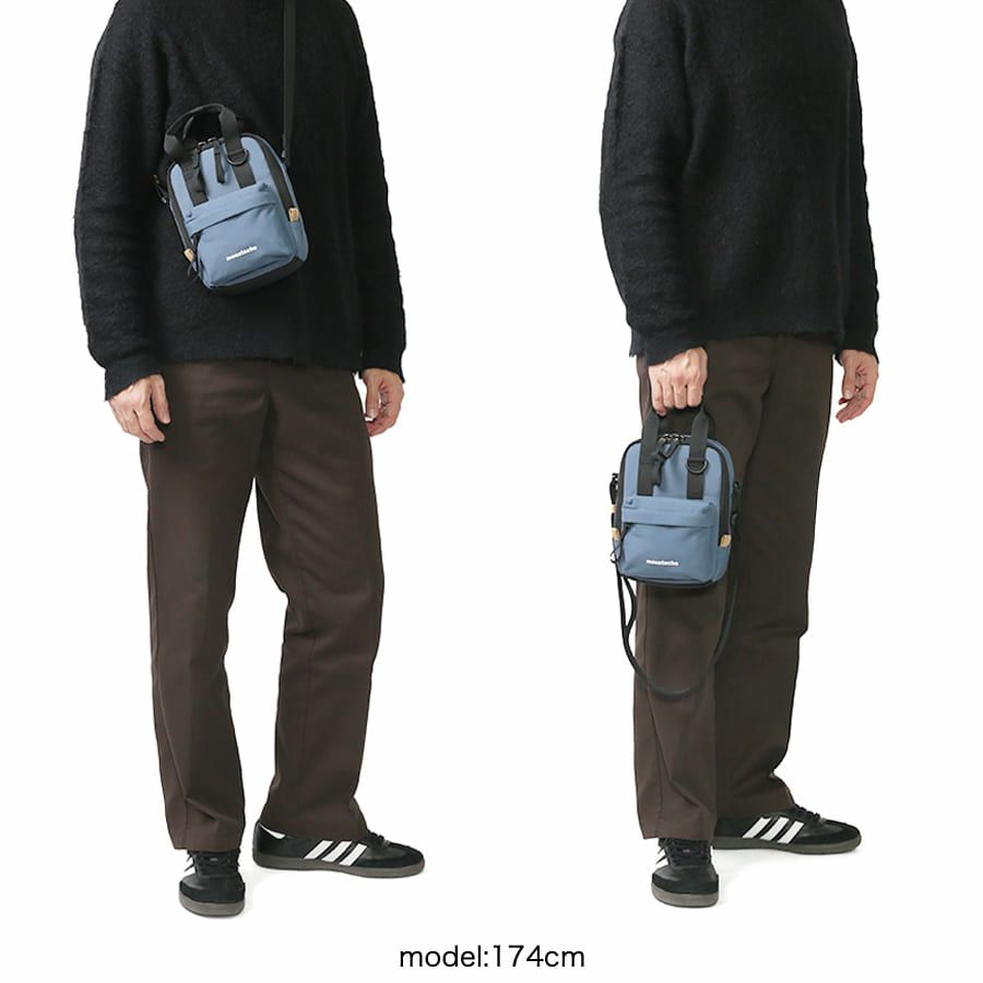 MOUSTACHE ミニショルダーバッグ シワ加工ナイロン MEG-4432