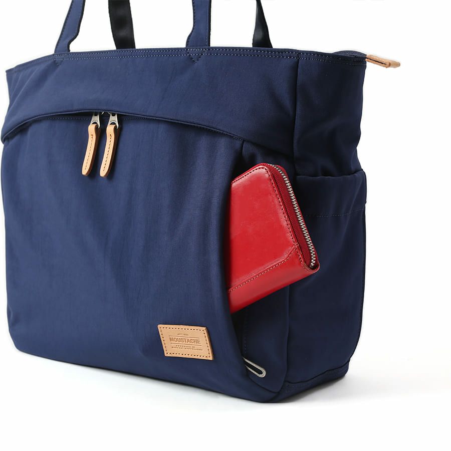 MOUSTACHE トートバッグ ポリエステル×牛革 BAT-4073