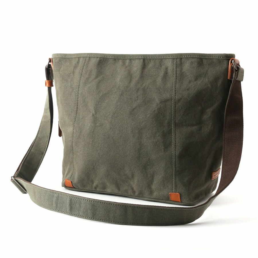 DOUBLES ショルダーバッグ 国産帆布10号×牛革 BQZ-7437