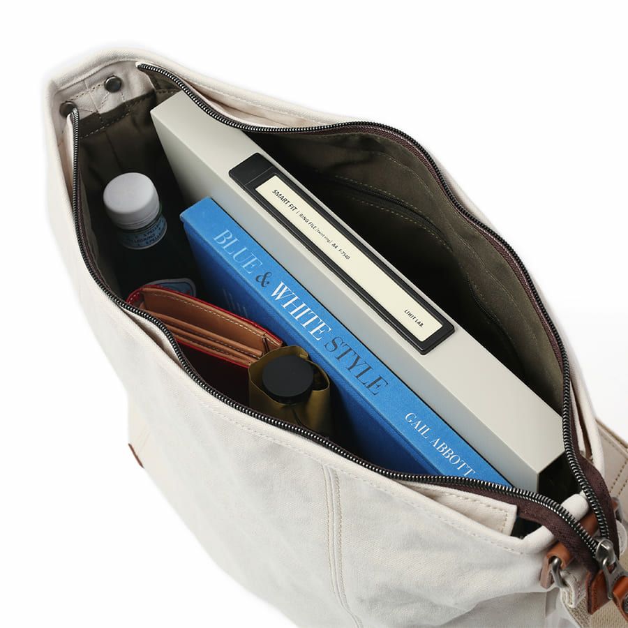 DOUBLES ショルダーバッグ 国産帆布10号×牛革 BQZ-7437