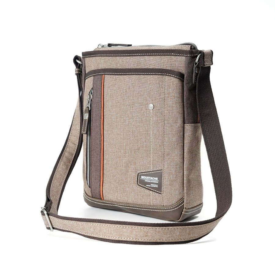 MOUSTACHE ショルダーバッグ 杢調ポリ×白化合皮 JLG-4664