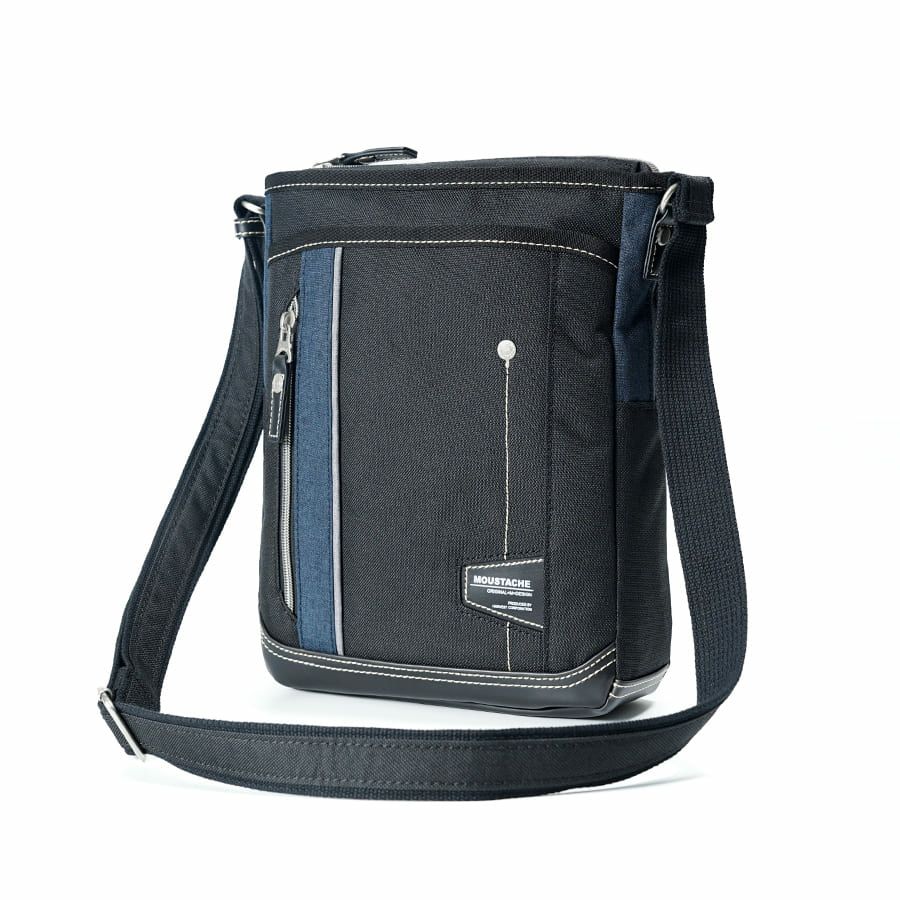 MOUSTACHE ショルダーバッグ 杢調ポリ×白化合皮 JLG-4664