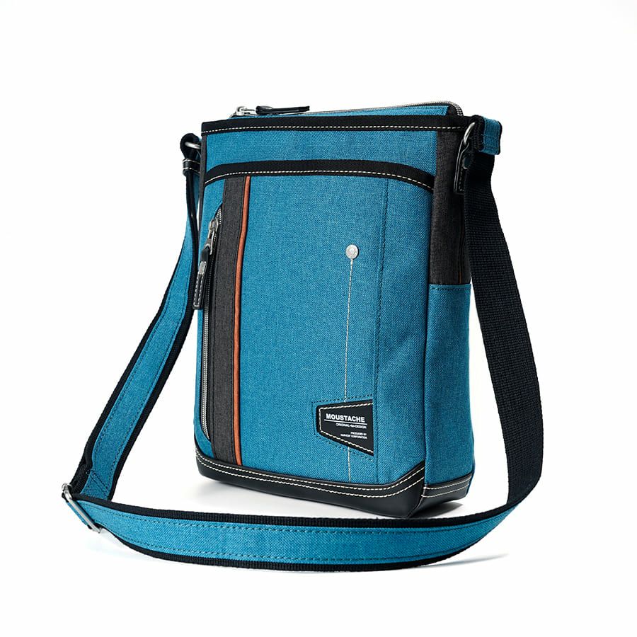 MOUSTACHE ショルダーバッグ 杢調ポリ×白化合皮 JLG-4664