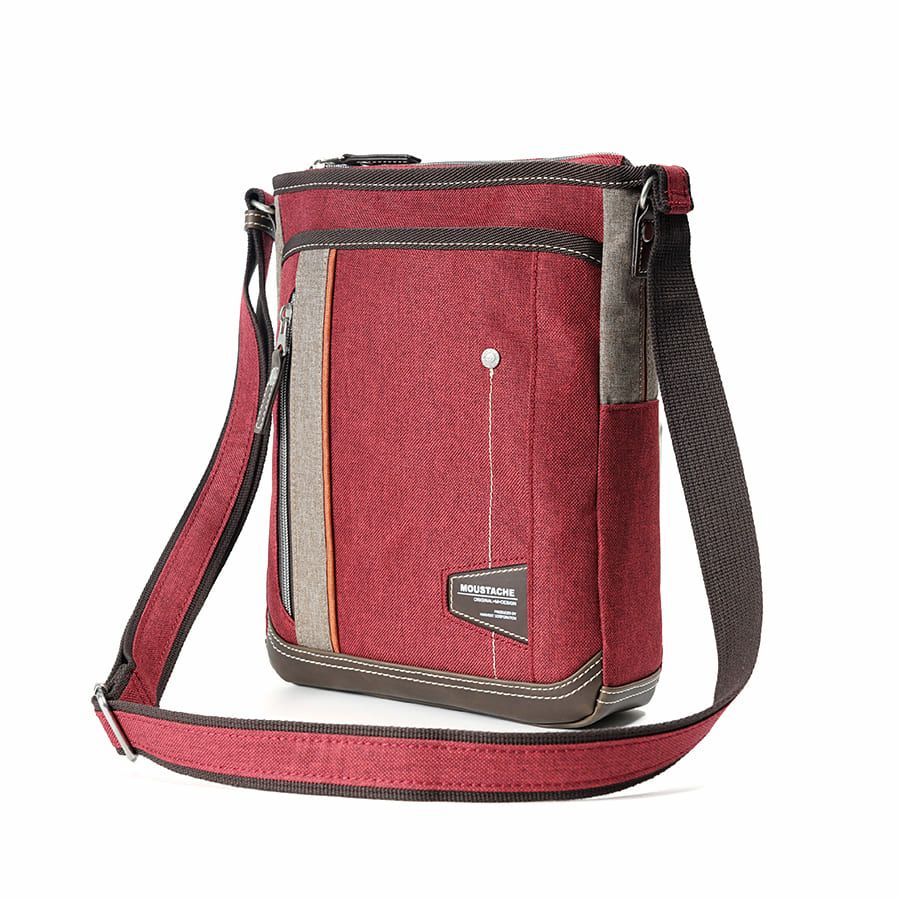 MOUSTACHE ショルダーバッグ 杢調ポリ×白化合皮 JLG-4664