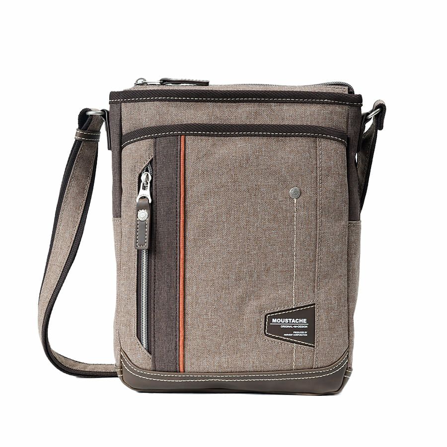 MOUSTACHE ショルダーバッグ 杢調ポリ×白化合皮 JLG-4664