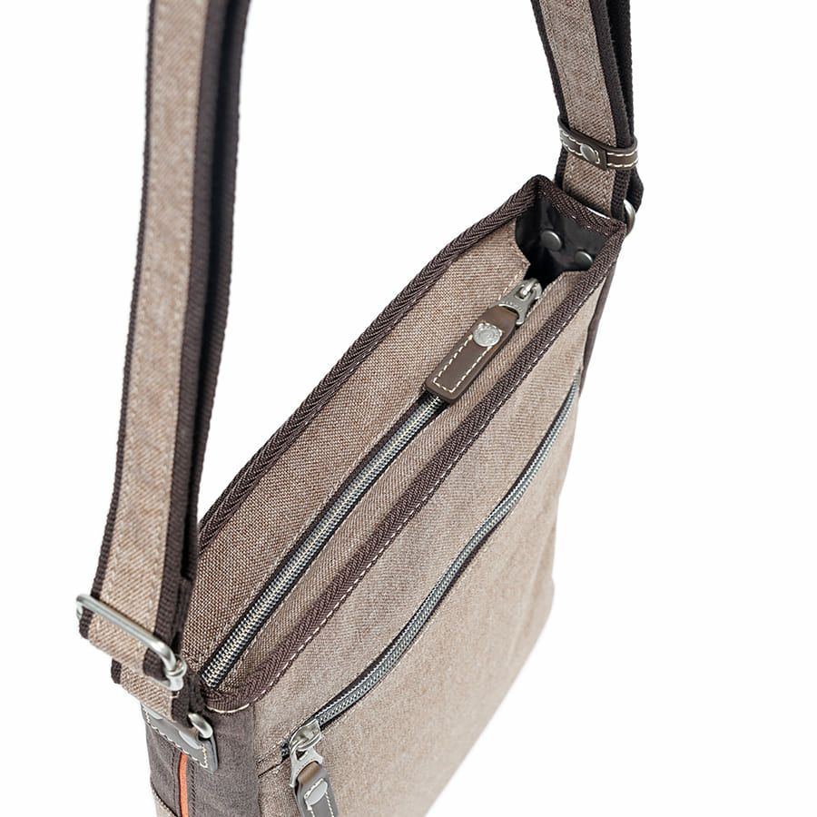 MOUSTACHE ショルダーバッグ 杢調ポリ×白化合皮 JLG-4664